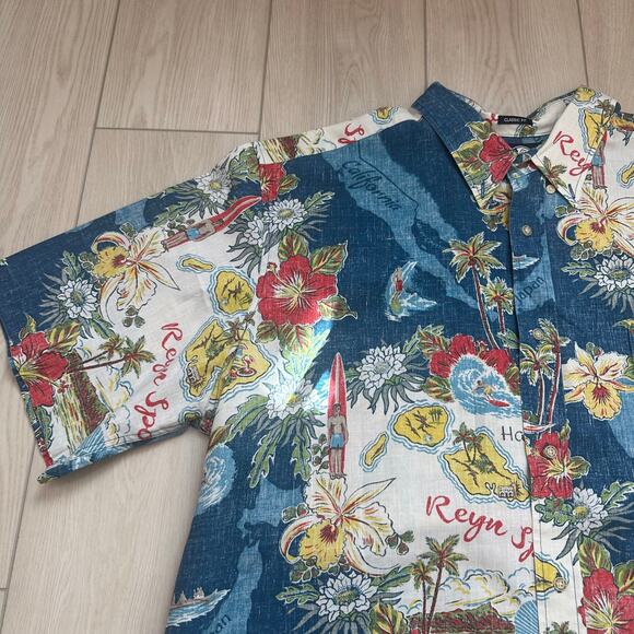 Reyn Spooner Hawaiian Aloha island map hibiscus classic fit button shirt 3XL - Picture 3 of 5